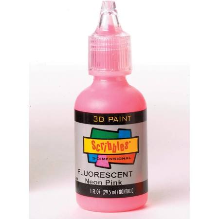 SCRIBBLES  NEON PINK 1OZ FABRIC PUFF PAINT